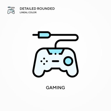 Oyun vektör simgesi. Modern vektör illüstrasyon kavramları. Düzenlemesi ve kişiselleştirmesi kolay.