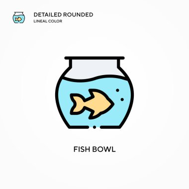 Balık kasesi vektör simgesi. Modern vektör illüstrasyon kavramları. Düzenlemesi ve kişiselleştirmesi kolay.