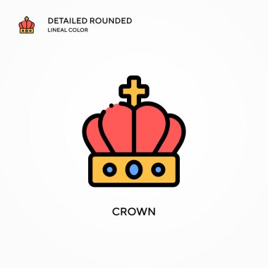 Crown vektör simgesi. Modern vektör illüstrasyon kavramları. Düzenlemesi ve kişiselleştirmesi kolay.