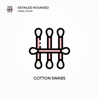 Pamuk örnekleri vektör simgesini temizler. Modern vektör illüstrasyon kavramları. Düzenlemesi ve kişiselleştirmesi kolay.