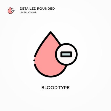 Kan grubu vektör simgesi. Modern vektör illüstrasyon kavramları. Düzenlemesi ve kişiselleştirmesi kolay.