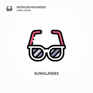 Güneş gözlüğü vektör simgesi. Modern vektör illüstrasyon kavramları. Düzenlemesi ve kişiselleştirmesi kolay.