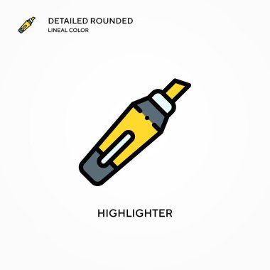 Vurgulama vektör simgesi. Modern vektör illüstrasyon kavramları. Düzenlemesi ve kişiselleştirmesi kolay.
