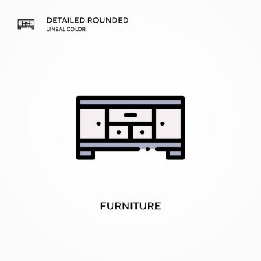 Mobilya vektör simgesi. Modern vektör illüstrasyon kavramları. Düzenlemesi ve kişiselleştirmesi kolay.