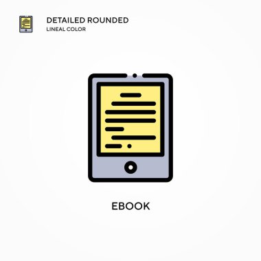 Ebook vektör simgesi. Modern vektör illüstrasyon kavramları. Düzenlemesi ve kişiselleştirmesi kolay.
