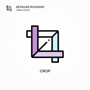 Kırpma vektör simgesi. Modern vektör illüstrasyon kavramları. Düzenlemesi ve kişiselleştirmesi kolay.