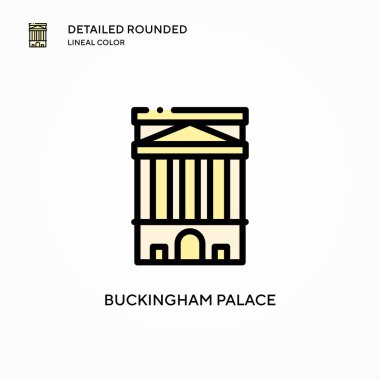 Buckingham sarayı vektör simgesi. Modern vektör illüstrasyon kavramları. Düzenlemesi ve kişiselleştirmesi kolay.