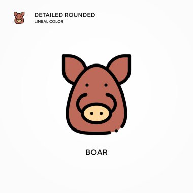 Domuz vektör simgesi. Modern vektör illüstrasyon kavramları. Düzenlemesi ve kişiselleştirmesi kolay.