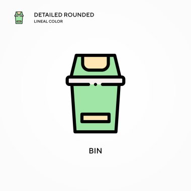 Çöp kutusu vektör simgesi. Modern vektör illüstrasyon kavramları. Düzenlemesi ve kişiselleştirmesi kolay.