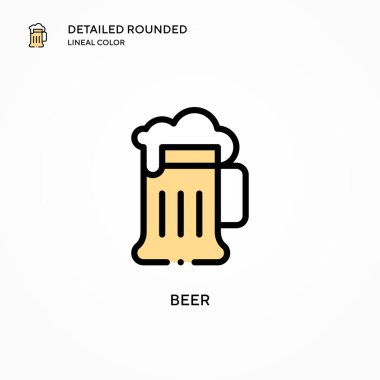 Bira vektör simgesi. Modern vektör illüstrasyon kavramları. Düzenlemesi ve kişiselleştirmesi kolay.