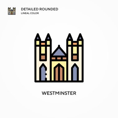 Westminster vektör simgesi. Modern vektör illüstrasyon kavramları. Düzenlemesi ve kişiselleştirmesi kolay.