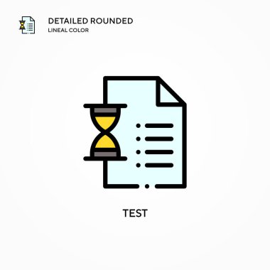 Test vektör simgesi. Modern vektör illüstrasyon kavramları. Düzenlemesi ve kişiselleştirmesi kolay.