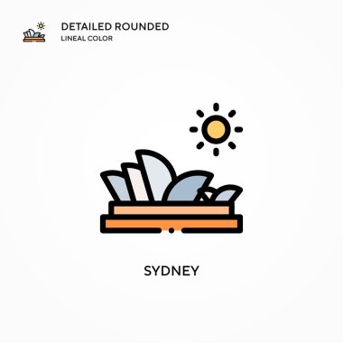 Sydney vektör simgesi. Modern vektör illüstrasyon kavramları. Düzenlemesi ve kişiselleştirmesi kolay.
