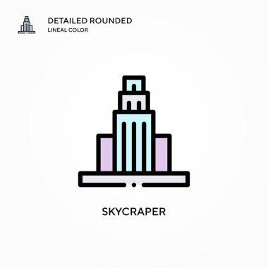 Skycraper vektör simgesi. Modern vektör illüstrasyon kavramları. Düzenlemesi ve kişiselleştirmesi kolay.