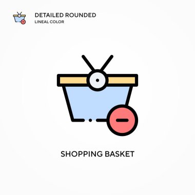 Alışveriş sepeti ikonu. Modern vektör illüstrasyon kavramları. Düzenlemesi ve kişiselleştirmesi kolay.