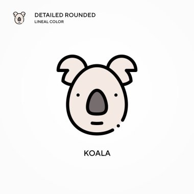 Koala vektör simgesi. Modern vektör illüstrasyon kavramları. Düzenlemesi ve kişiselleştirmesi kolay.