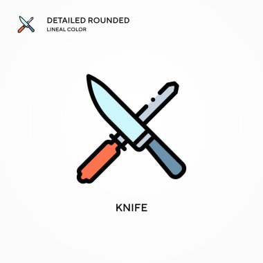 Bıçak vektör simgesi. Modern vektör illüstrasyon kavramları. Düzenlemesi ve kişiselleştirmesi kolay.