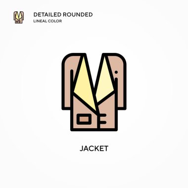 Ceket vektör simgesi. Modern vektör illüstrasyon kavramları. Düzenlemesi ve kişiselleştirmesi kolay.