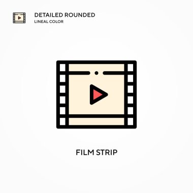 Film şeridi vektör simgesi. Modern vektör illüstrasyon kavramları. Düzenlemesi ve kişiselleştirmesi kolay.