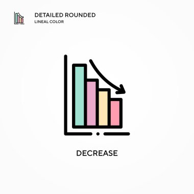 Vektör simgesini azalt. Modern vektör illüstrasyon kavramları. Düzenlemesi ve kişiselleştirmesi kolay.