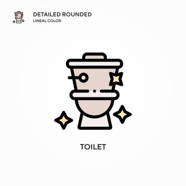 Tuvalet vektörü simgesi. Modern vektör illüstrasyon kavramları. Düzenlemesi ve kişiselleştirmesi kolay.
