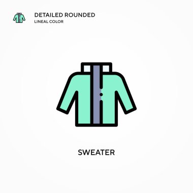 Süveter vektör simgesi. Modern vektör illüstrasyon kavramları. Düzenlemesi ve kişiselleştirmesi kolay.