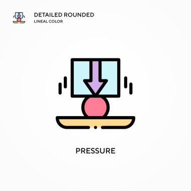 Basınç vektör simgesi. Modern vektör illüstrasyon kavramları. Düzenlemesi ve kişiselleştirmesi kolay.