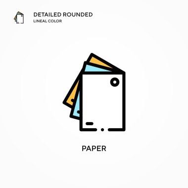 Kağıt vektör simgesi. Modern vektör illüstrasyon kavramları. Düzenlemesi ve kişiselleştirmesi kolay.