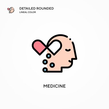 İlaç vektör simgesi. Modern vektör illüstrasyon kavramları. Düzenlemesi ve kişiselleştirmesi kolay.