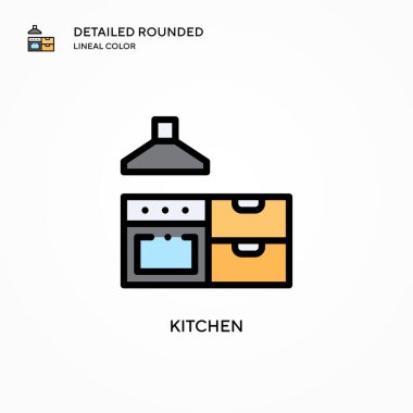 Mutfak vektör ikonu. Modern vektör illüstrasyon kavramları. Düzenlemesi ve kişiselleştirmesi kolay.