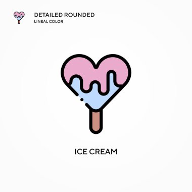 Dondurma vektör simgesi. Modern vektör illüstrasyon kavramları. Düzenlemesi ve kişiselleştirmesi kolay.
