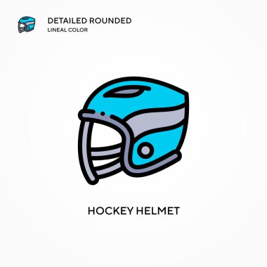Hokey kask vektör simgesi. Modern vektör illüstrasyon kavramları. Düzenlemesi ve kişiselleştirmesi kolay.