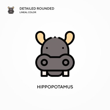 Hippopotam vektör simgesi. Modern vektör illüstrasyon kavramları. Düzenlemesi ve kişiselleştirmesi kolay.