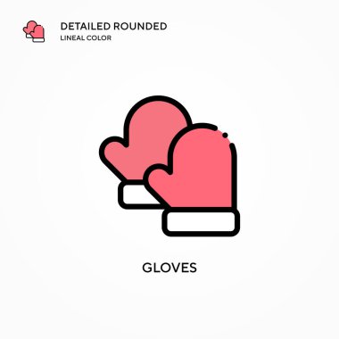 Eldiven vektör simgesi. Modern vektör illüstrasyon kavramları. Düzenlemesi ve kişiselleştirmesi kolay.