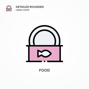 Yiyecek vektör simgesi. Modern vektör illüstrasyon kavramları. Düzenlemesi ve kişiselleştirmesi kolay.