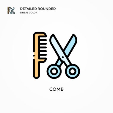 Tarak vektör simgesi. Modern vektör illüstrasyon kavramları. Düzenlemesi ve kişiselleştirmesi kolay.