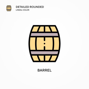 Namlu vektör ikonu. Modern vektör illüstrasyon kavramları. Düzenlemesi ve kişiselleştirmesi kolay.