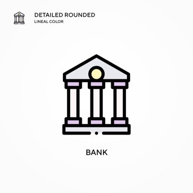 Banka vektör simgesi. Modern vektör illüstrasyon kavramları. Düzenlemesi ve kişiselleştirmesi kolay.