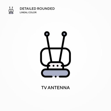 Tv anten vektör simgesi. Modern vektör illüstrasyon kavramları. Düzenlemesi ve kişiselleştirmesi kolay.
