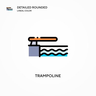 Trambolin vektör simgesi. Modern vektör illüstrasyon kavramları. Düzenlemesi ve kişiselleştirmesi kolay.