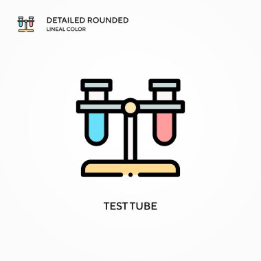 Test tübü vektör simgesi. Modern vektör illüstrasyon kavramları. Düzenlemesi ve kişiselleştirmesi kolay.