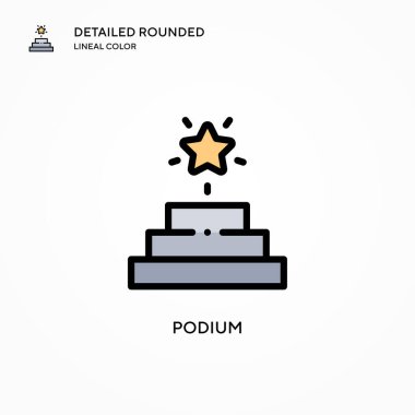 Podyum vektör simgesi. Modern vektör illüstrasyon kavramları. Düzenlemesi ve kişiselleştirmesi kolay.