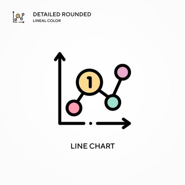 Çizgi çizelgesi vektör simgesi. Modern vektör illüstrasyon kavramları. Düzenlemesi ve kişiselleştirmesi kolay.