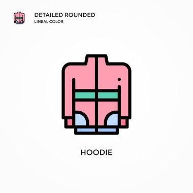 Kapüşonlu vektör ikonu. Modern vektör illüstrasyon kavramları. Düzenlemesi ve kişiselleştirmesi kolay.