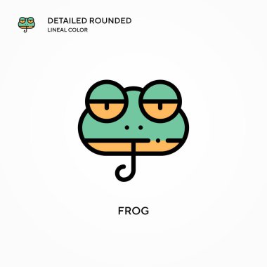 Kurbağa vektör simgesi. Modern vektör illüstrasyon kavramları. Düzenlemesi ve kişiselleştirmesi kolay.