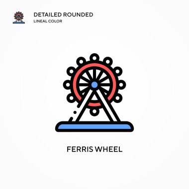 Dönme dolap vektör simgesi. Modern vektör illüstrasyon kavramları. Düzenlemesi ve kişiselleştirmesi kolay.