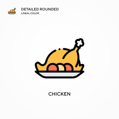 Tavuk vektör simgesi. Modern vektör illüstrasyon kavramları. Düzenlemesi ve kişiselleştirmesi kolay.