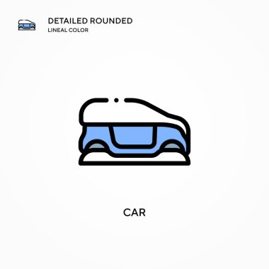 Araba vektör simgesi. Modern vektör illüstrasyon kavramları. Düzenlemesi ve kişiselleştirmesi kolay.
