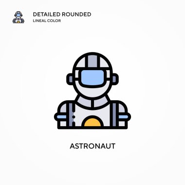 Astronot vektör simgesi. Modern vektör illüstrasyon kavramları. Düzenlemesi ve kişiselleştirmesi kolay.