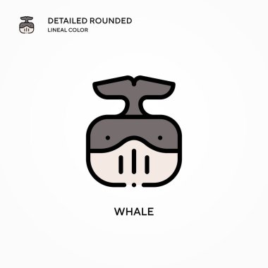 Balina vektör simgesi. Modern vektör illüstrasyon kavramları. Düzenlemesi ve kişiselleştirmesi kolay.